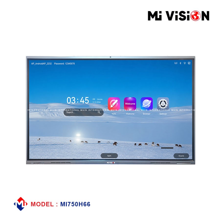 Mi-Vision 75" 4K Smart Interactive Display [MI750H66] (8GB RAM & 128GB ROM | Quad Core)