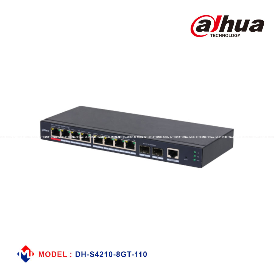 Dahua 10-Port Managed Desktop Gigabit Switch with 8-Port PoE [DH-S4210-8GT-110]